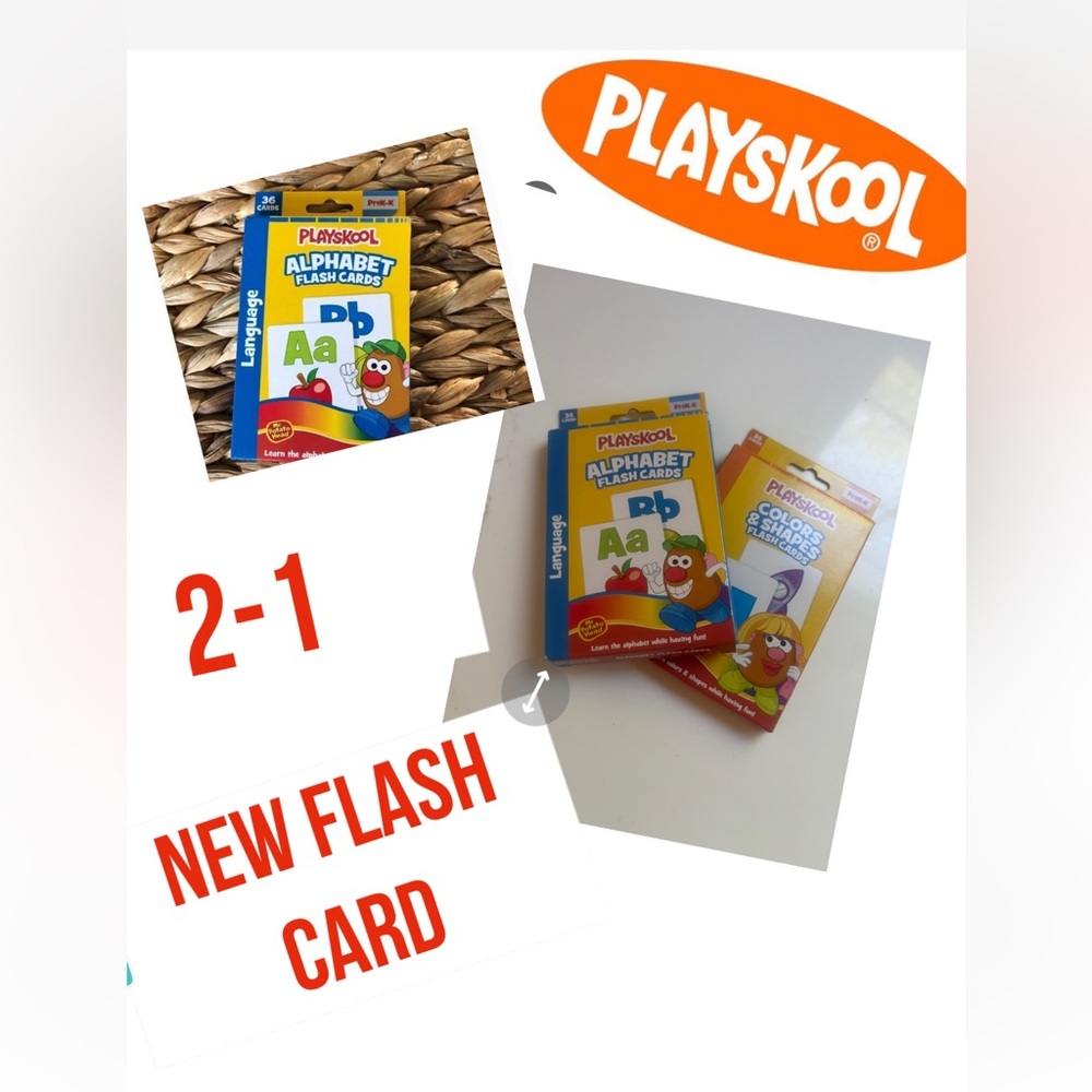 2_1 Deal NEW Playskool Alphabet and Colors & Shape  Flash Cards Set